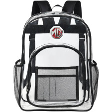 MG Clear Backpack - Transparent See Through School Bag MG Large Logo