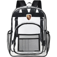 Porsche Clear Backpack - Transparent See Through School Bag Porsche Large Logo