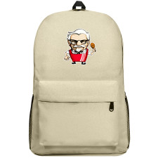 KFC Backpack SuperPack - KFC Colonel Holding Fried Chicken Cartoon Illustration