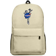 Nasa Backpack SuperPack - Nasa Logo With Astronute Illustration On Black Background