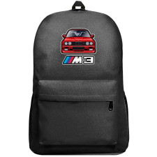 BMW Backpack SuperPack - BMW E30 M3 Red Illustration On Black Background