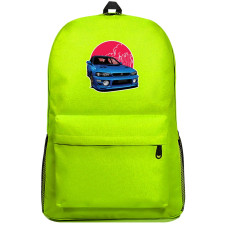 Subaru Backpack SuperPack - Subaru Impreza Blue Car Vector Art On Sun Sticker