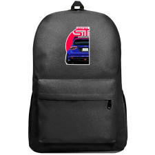 Subaru Backpack SuperPack - Subaru Impreza WRX STI Blue Rear View Illustration Art