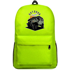 Suzuki Backpack SuperPack - Suzuki Jimny Off Road Illustration Battle Green Background