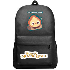 Howls Moving Castle Calcifer Backpack SuperPack - Calcifer She Likes My Spark Chibi Art