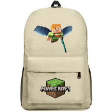 Minecraft Alex Backpack SuperPack - Alex Flying With Diamond Sword Chibi Art Series