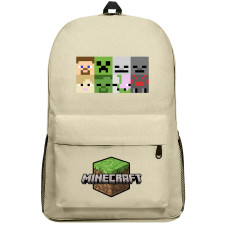 Minecraft Backpack SuperPack - Character Figure Heads Steve Alex Creeper Zombie Ghast Pigman Skeleton Spider Chibi Art Series