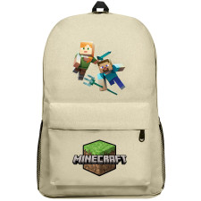 Minecraft Backpack SuperPack - Steve And Alex Aquatic Chibi Art