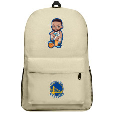 NBA Stephen Curry Backpack SuperPack - Stephen Curry Sitting Chibi Cartoon Art Sticker