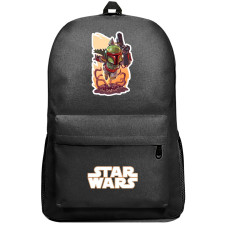 Star Wars Boba Fett Backpack SuperPack - Boba Fett Chibi Cartoon Minimalist Art