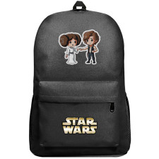 Star Wars Backpack SuperPack - Star Wars Leia And Han Solo Chibi Art