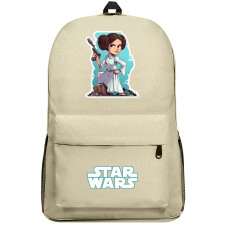 Star Wars Princess Leia Backpack SuperPack - Princess Leia Holding Weapon Cartoon Illustration
