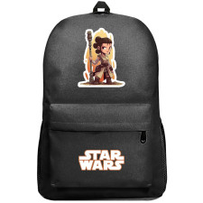 Star Wars Rey Backpack SuperPack - Rey Holding Weapon Chibi Art