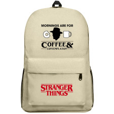 Stranger Things Backpack SuperPack - Quote Mornings Are For Coffee And Contemplation