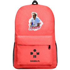 Daniil Medvedev Backpack SuperPack - Daniil Medvedev Playing Tennis Watercolor Style