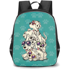 101 Dalmatians Backpack StudentPack - 101 Dalmatians With Funky Eyeglasses On Green Background