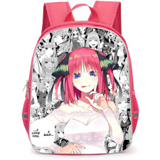 The Quintessential Quintuplets Nino Nakano Backpack School Bag StudentPack - Nino Nakano with Black and White Different Expression Artwork