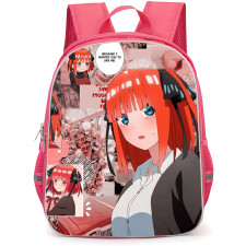 The Quintessential Quintuplets Nino Nakano Backpack School Bag StudentPack - Nino Nakano A Pink Color Palette include Various Scenes Collage