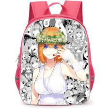 The Quintessential Quintuplets Yotsuba Nakano Backpack School Bag StudentPack - Yotsuba Nakano Wear Wedding Dress with Various Expressions Artwork