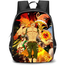 The Seven Deadly Sins Escanor Backpack Student Pack - Escanor Fierce Portrait Collage Background