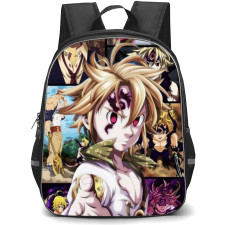 The Seven Deadly Sins Meliodas Backpack Student Pack - Meliodas Fierce Portrait Collage Background