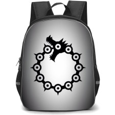 The Seven Deadly Sins Meliodas Backpack Student Pack - Meliodas Logo Black And White