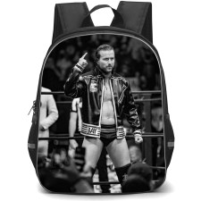 AEW Adam Cole Backpack StudentPack - Adam Cole Standing On Squared Circle Grayscale