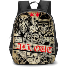AEW Backpack StudentPack - AWE Adam Vs Chris And Moxley Vs Omega Skull Poster
