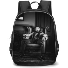 AEW Pac Backpack StudentPack - Pac Sitting On Sofa Grayscale