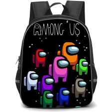 Among Us Backpack StudentPack - Among Us All Characters On Black Background