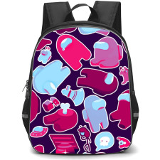 Among Us Backpack StudentPack - Among Us Cute Pattern Pop Art Style On Purple Background