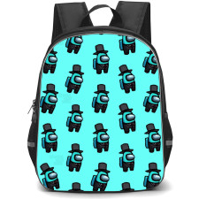 Among Us Cyan Backpack StudentPack - Cyan Pattern Art On Cyan Background