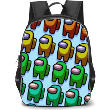 Among Us Backpack StudentPack - Among Us Pattern Art On Blue Background