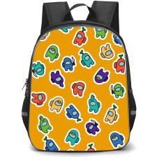 Among Us Backpack StudentPack - Among Us Stickers Art On Orange Background