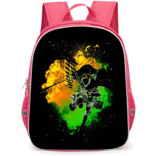 Attack On Titan Eren Backpack StudentPack - Attack on Titan Eren Attack Minimalist Art On Green Orange Watercolor Background