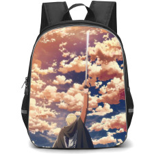 Attack On Titan Eren Backpack StudentPack - Attack on Titan Eren Standing Back On Sky Background