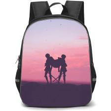 Attack On Titan Backpack StudentPack - Attack on Titan Eren And Levi Standing Silhoutte Poster