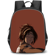 Attack On Titan Hange Backpack StudentPack - Attack on Titan Hange Minimalist Portrait On Brown Background