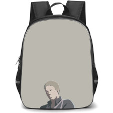 Attack On Titan Reiner Backpack StudentPack - Attack on Titan Reiner Minimalist Portrait On Grey Background