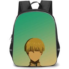 Attack On Titan Yelena Backpack StudentPack - Attack on Titan Yelena Minimalist Portrait On Green Background