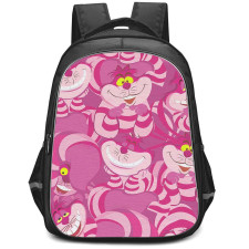 Alice's Wonderland Bakery Cheshire Cat Backpack StudentPack - Cheshire Cat Pink Pattern Art