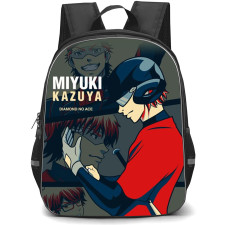 Ace Of The Diamond Miyuki Backpack School Bag StudentPack - Miyuki Collage Side Portrait Illustration