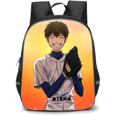 Ace Of The Diamond Sawamura Backpack School Bag StudentPack - Sawamura Smile Clapping Portrait In Orange Background