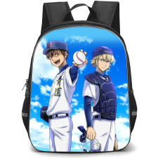 Ace Of The Diamond Backpack School Bag StudentPack - Sawamura And Mei Fierce Hold Ball Portrait