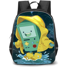 Adventure Time BMO School Backpack StudentPack - BMO Wearing Raincoat Illustration