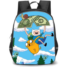 Adventure Time Finn The Human School Backpack StudentPack - Finn The Human And Jake Flying Illustration