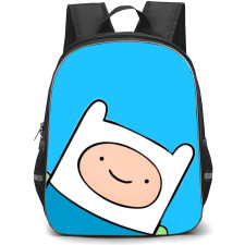 Adventure Time Finn The Human School Backpack StudentPack - Finn The Human Portrait Blue Background