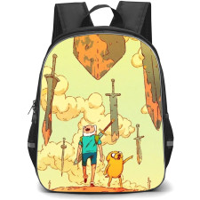 Adventure Time Finn The Human School Backpack StudentPack - Finn The Human Walking Swords Background