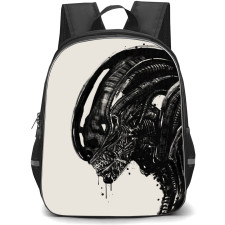 Aliens Movie Xenomorph Backpack StudentPack - Xenomorph Side Portrait Ink Art
