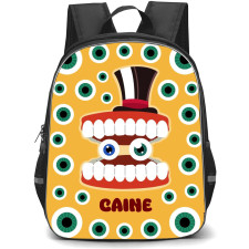 The Amazing Digital Circus Caine Backpack StudentPack - Caine Green Eyes Yellow Background
